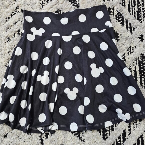 NWOT Pixie Pop Designs Mickey Mouse Black and White Polka Dot Skirt M - Picture 3 of 3